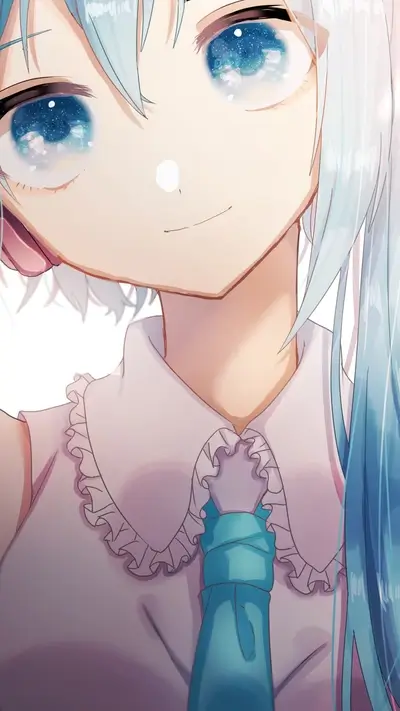 Close-up of a girl with starry eyes