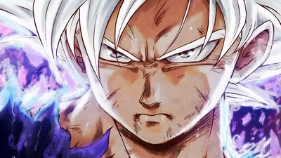 Close-up of a powerful warrior with white hair