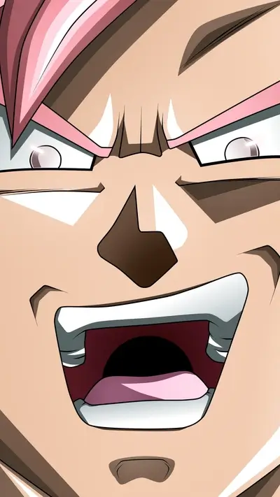 Close-up of a screaming anime character, intensely angry
