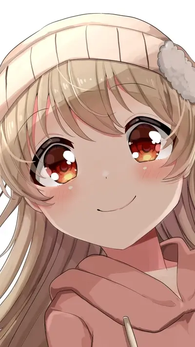 Close-up of a smiling girl wearing a beanie