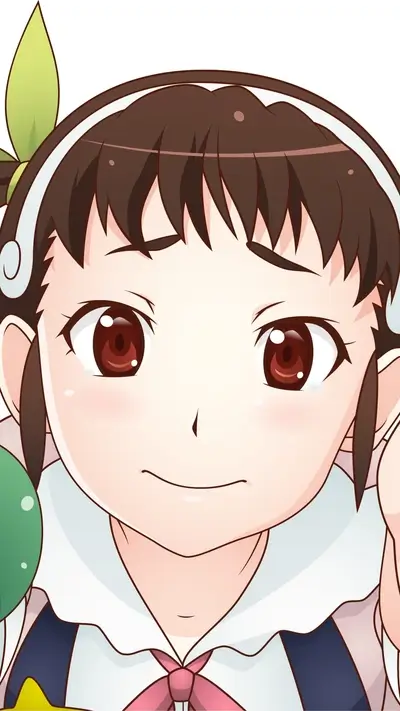 Close-up of a smiling girl with brown hair