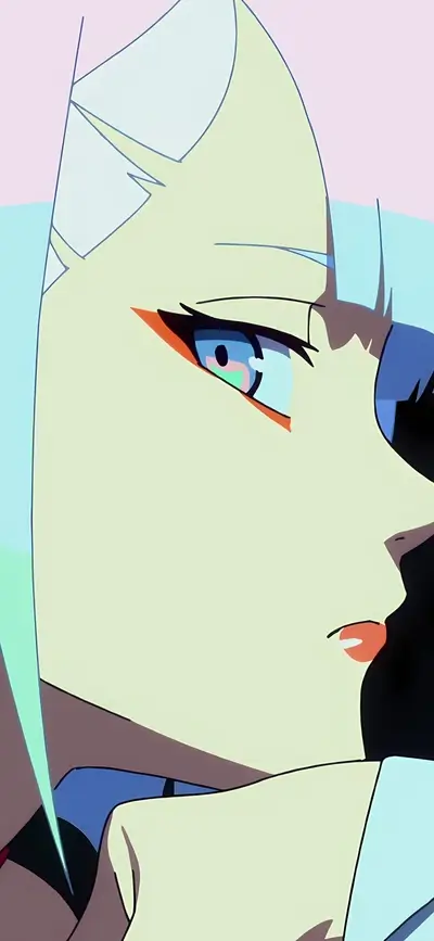 Close-up of a stylized female character