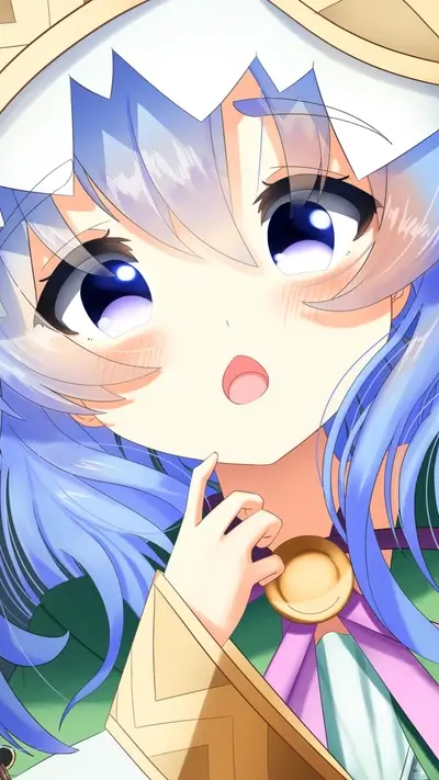 Close-up of a surprised anime girl