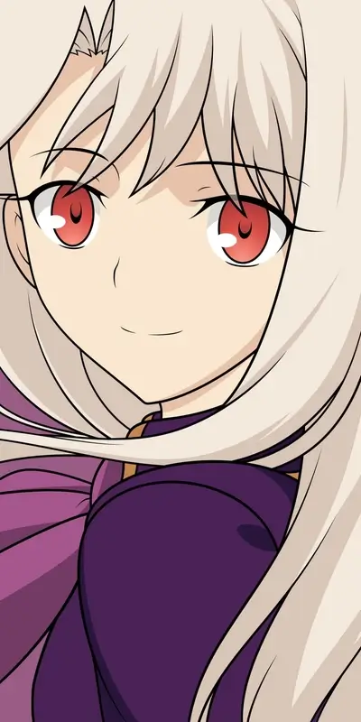 Close-up of an anime girl with red eyes and long hair