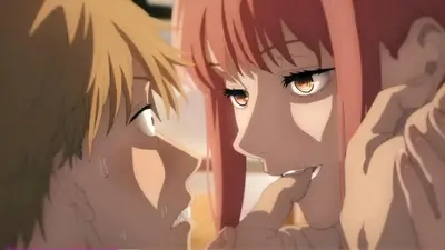 Close-up of two characters, intense expression