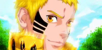 Close-up portrait of a blond-haired character