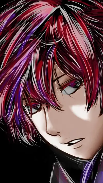 Close-up portrait of a young man with vibrant red hair