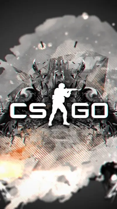 Counter-Strike: Global Offensive graphic with player silhouette and game title.