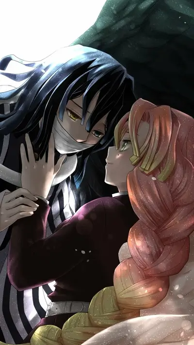Couple embracing, dark background