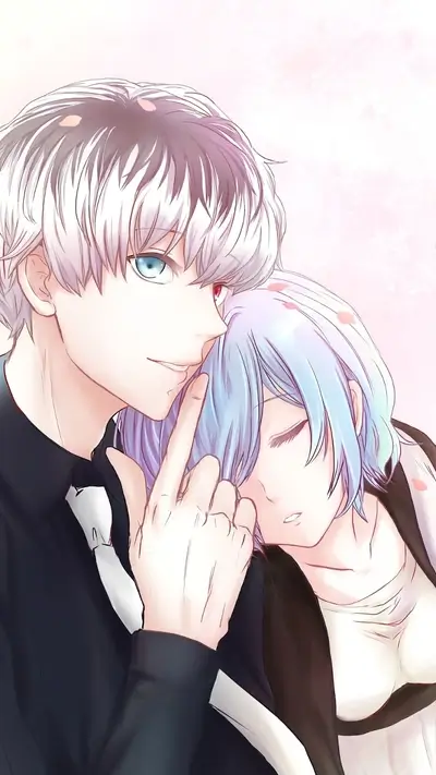 Couple embracing tenderly, soft light background