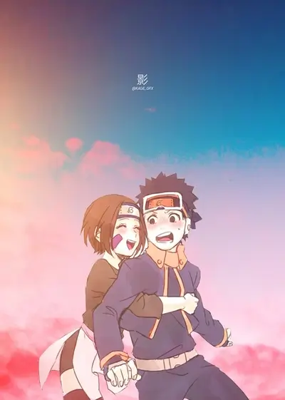 Couple embracing under a sunset sky