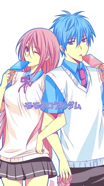Couple enjoying popsicles, summer style