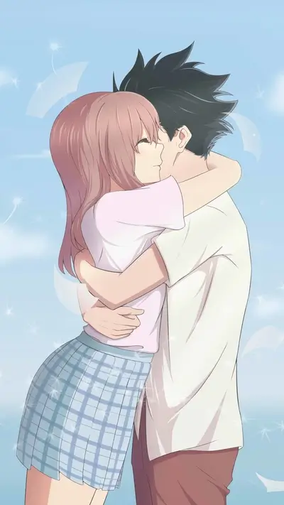 Couple hugging each other with love and affection