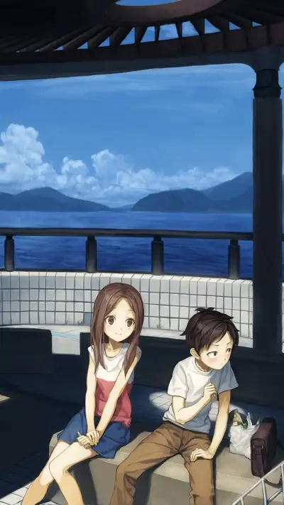 Couple relaxing by the sea