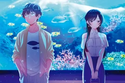Couple seemingly on a date in an aquarium