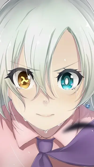 Crying girl with heterochromia iridum