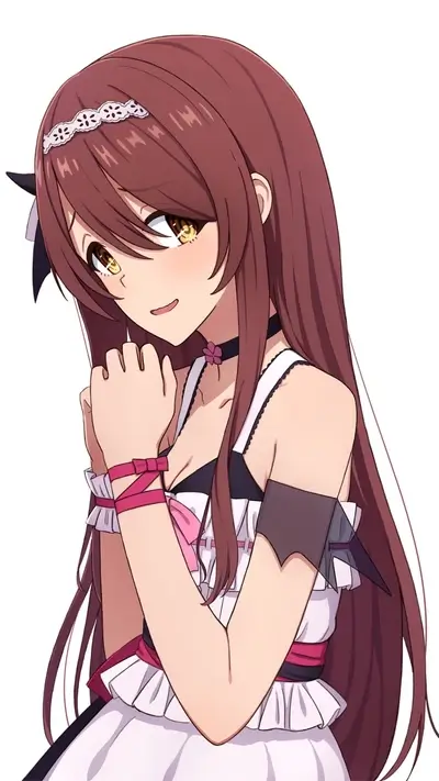 Cute anime girl in a maid outfit