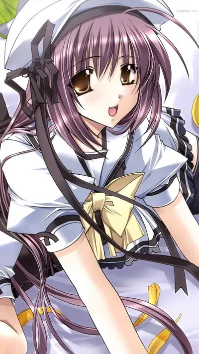 Cute anime girl in a sailor-style outfit