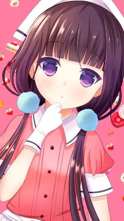 Cute anime girl in pink