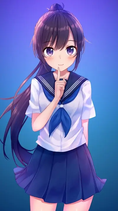 Cute anime girl in sailor uniform
