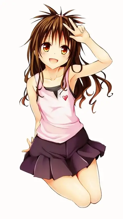 Cute anime girl smiling and posing