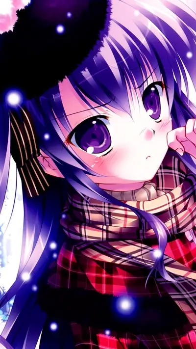 Cute anime girl winter outfit