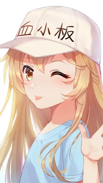 Cute anime girl with a baseball cap