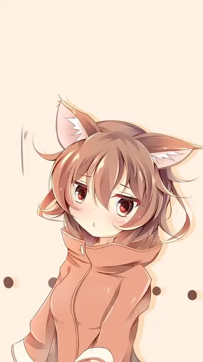 Cute anime girl with cat ears
