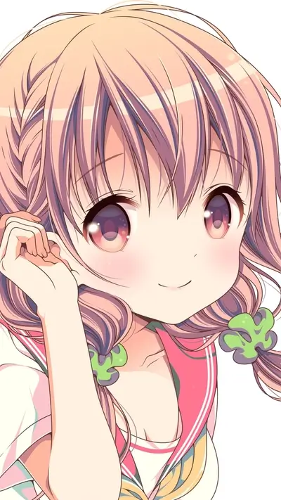 Cute anime girl with pink hair