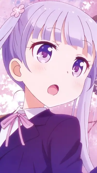 Cute anime girl with purple hair