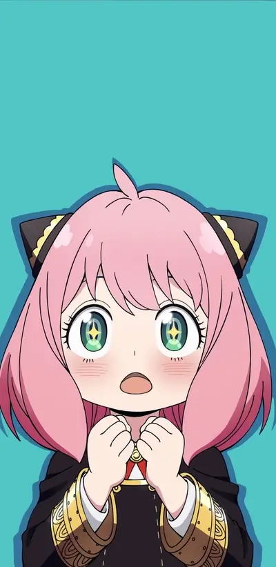 Cute anime girl with surprised expression