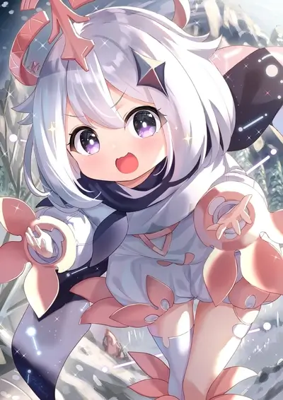 Cute chibi character in winter clothes