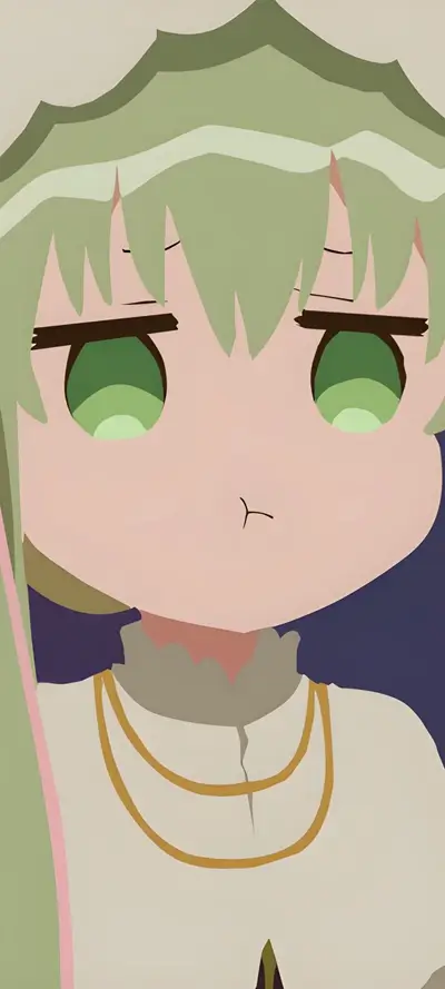 Cute chibi girl with green hair