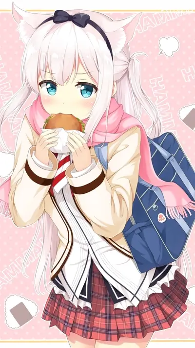 Cute girl eating a burger