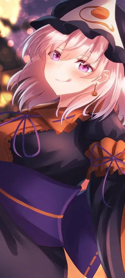 Cute girl in Halloween costume smiling