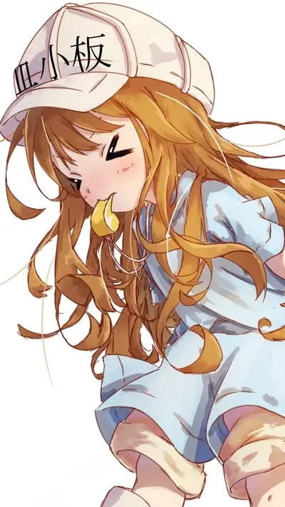 Cute girl with a cap, long hair, and whistle