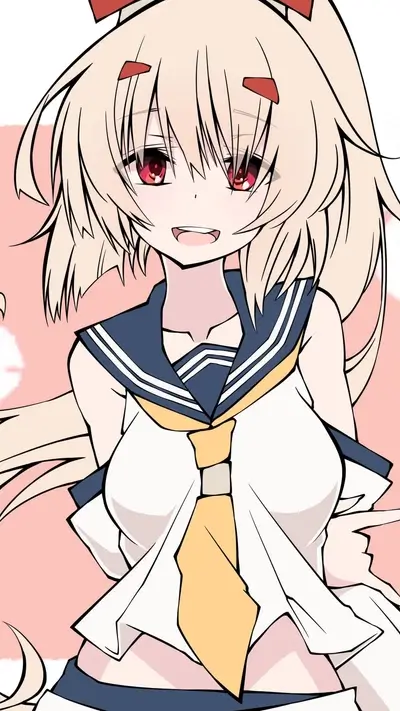 Cute girl with blonde hair in sailor uniform