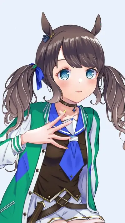 Cute girl with brown hair and green jacket
