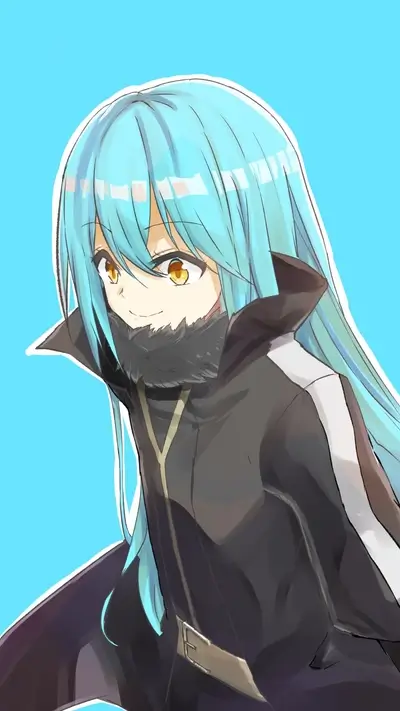 Cute girl with light blue hair