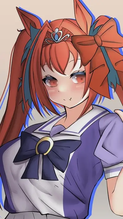 Cute girl with red hair and fox ears