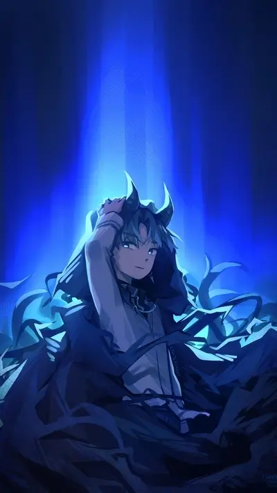 Dark fantasy character art, mysterious figure