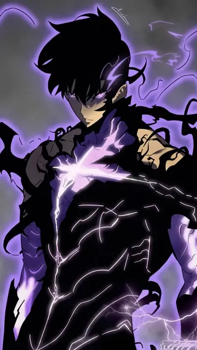 Dark purple figure with glowing energy