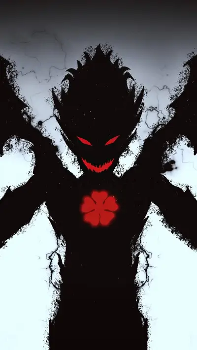 Dark silhouette figure with red clover