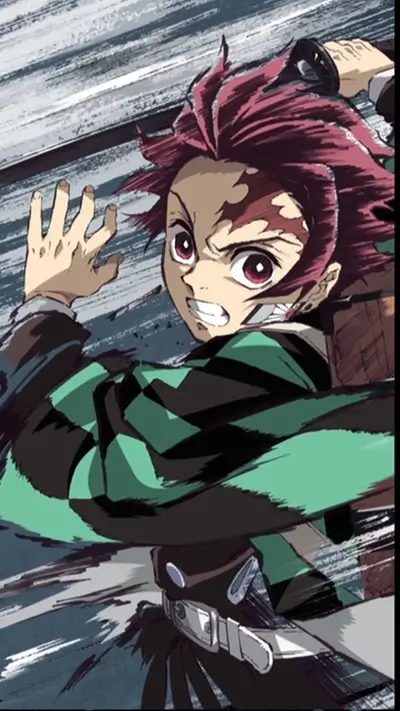 Demon Slayer character in action