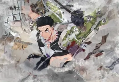 Demon Slayer character in action