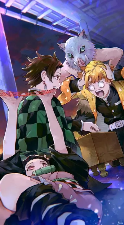 Demon Slayer characters gathered together