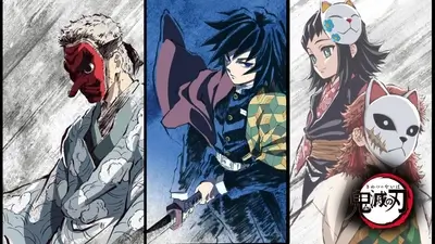 Demon Slayer characters with masks