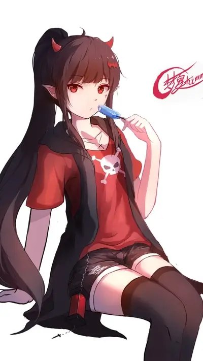 Devil girl with a lollipop