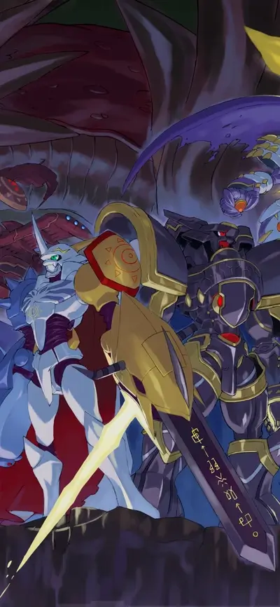 Digital painting of powerful robots