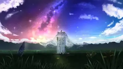 Door to another world, mystical landscape